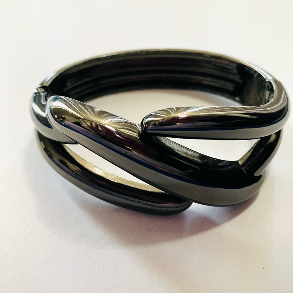 Lia Sophia Metallic Charcoal Cuff Bracelet